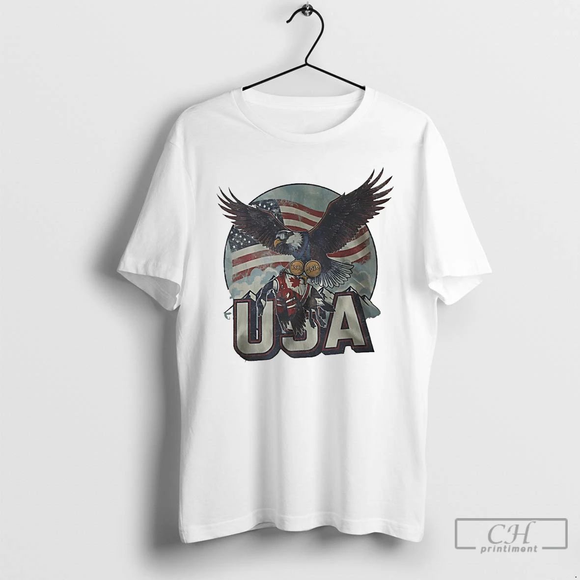 Classic Usa Ice Hockey Eagle Champions Milano Cortina - Adult & Kids T-Shirts, Sweatshirts & Hoodies apparel design preview 1