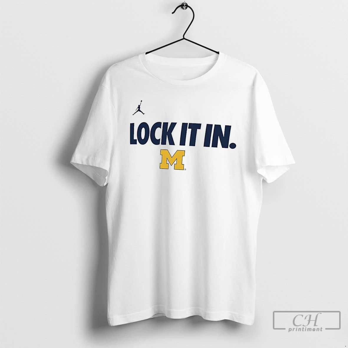 Classic Michigan Wolverines Lock It In Logo - Adult & Kids T-Shirts, Sweatshirts & Hoodies apparel design preview 1
