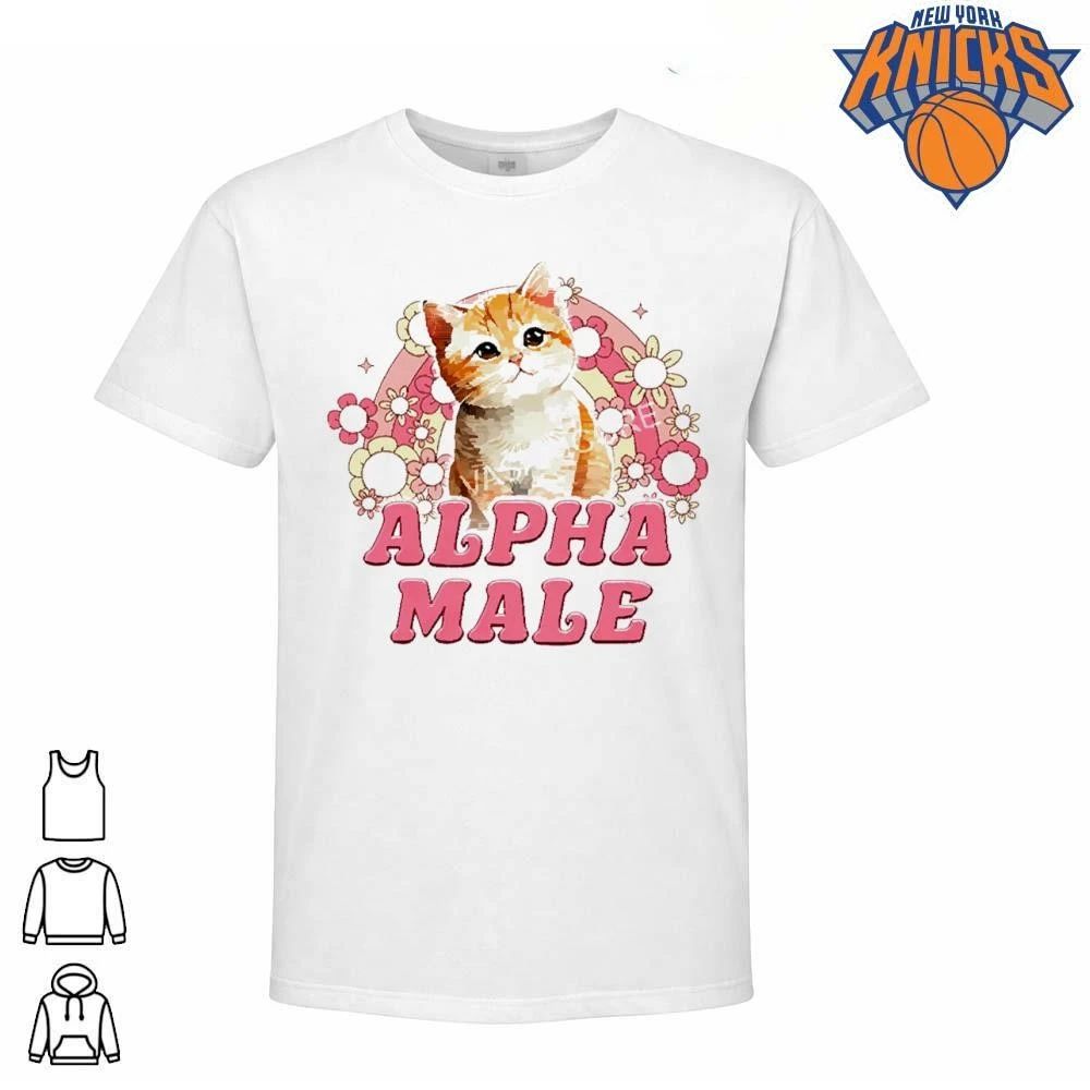 Alpha Male Cute Kitten Cat Flowers Retro Rainbow Meme - Adult & Kids T-Shirts, Sweatshirts & Hoodies apparel design preview 1
