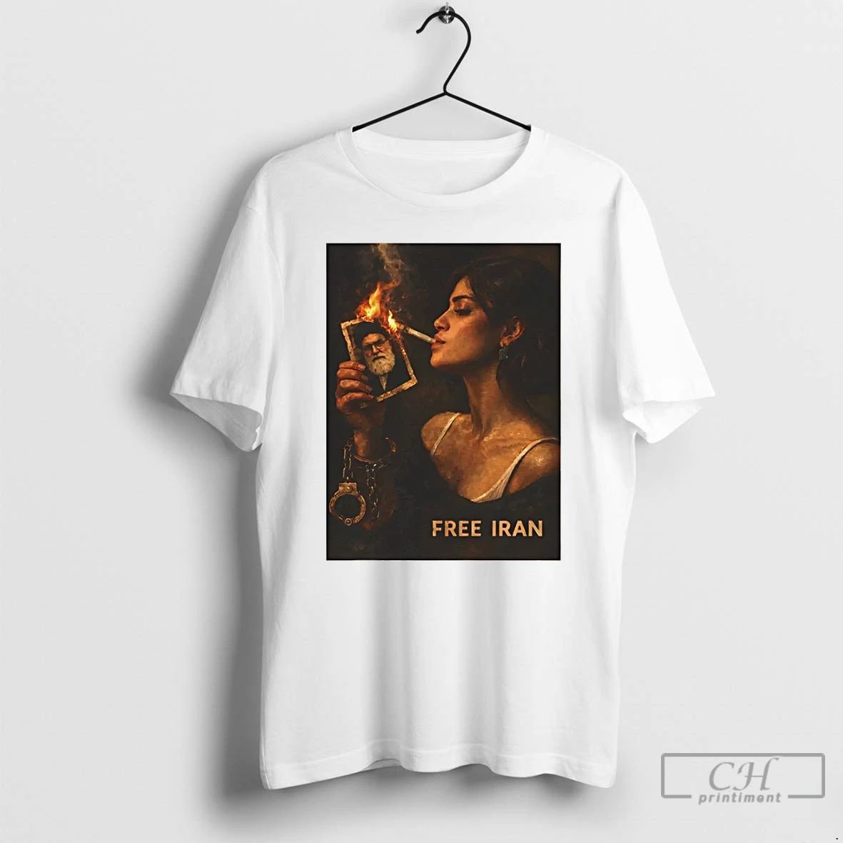 Classic Free Iran Support Graphic Woman Smoking Ali - Adult & Kids T-Shirts, Sweatshirts & Hoodies apparel design preview 1