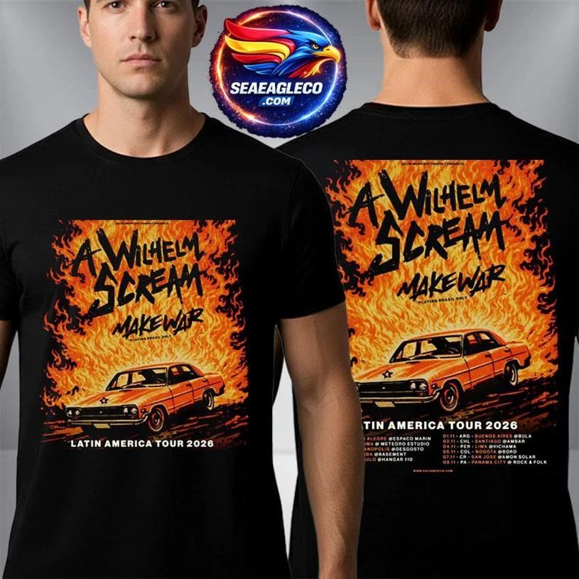 A Wilhelm Scream Latin America Tour 2026 Schedule Two - Adult & Kids T-Shirts, Sweatshirts & Hoodies apparel design preview 1