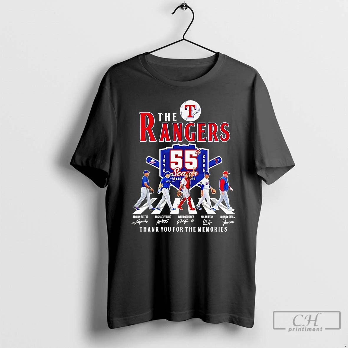 Classic Texas Rangers 55 Season Signature Thank You - Adult & Kids T-Shirts, Sweatshirts & Hoodies apparel design preview 1