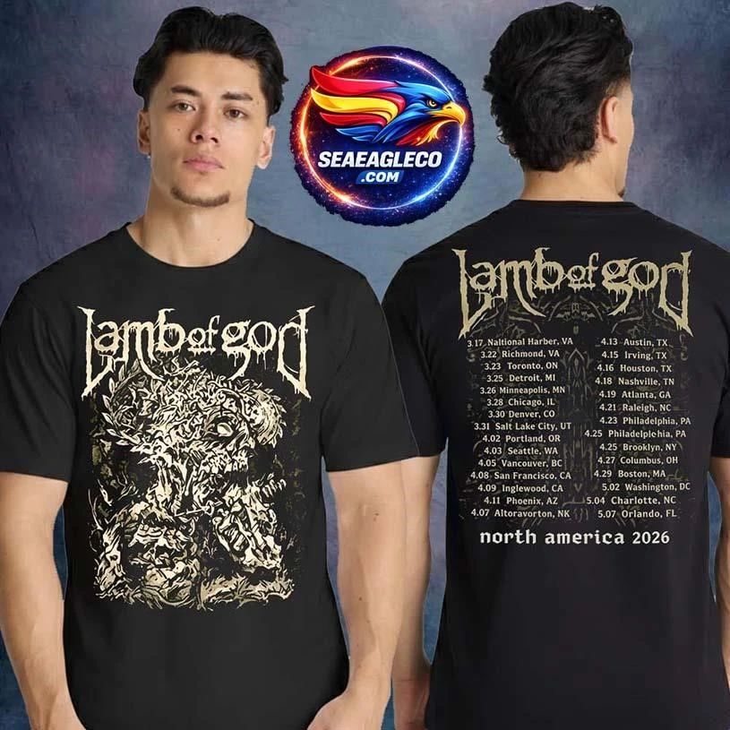 Lamb Of God Merch North America Tour 2026 Visual Void - Adult & Kids T-Shirts, Sweatshirts & Hoodies apparel design preview 1