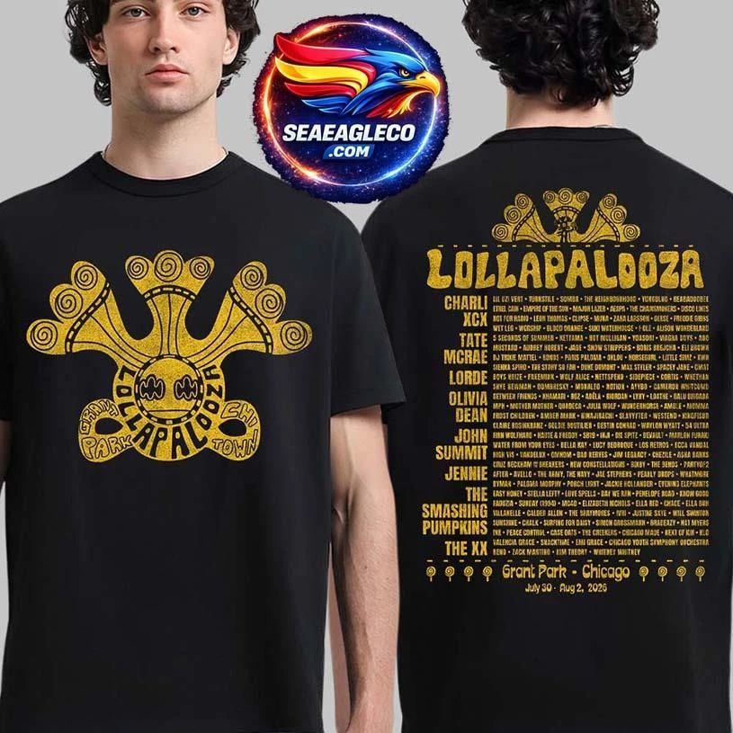 Lollapalooza Chicago 2026 Merch At Grant Park From - Adult & Kids T-Shirts, Sweatshirts & Hoodies apparel design preview 1