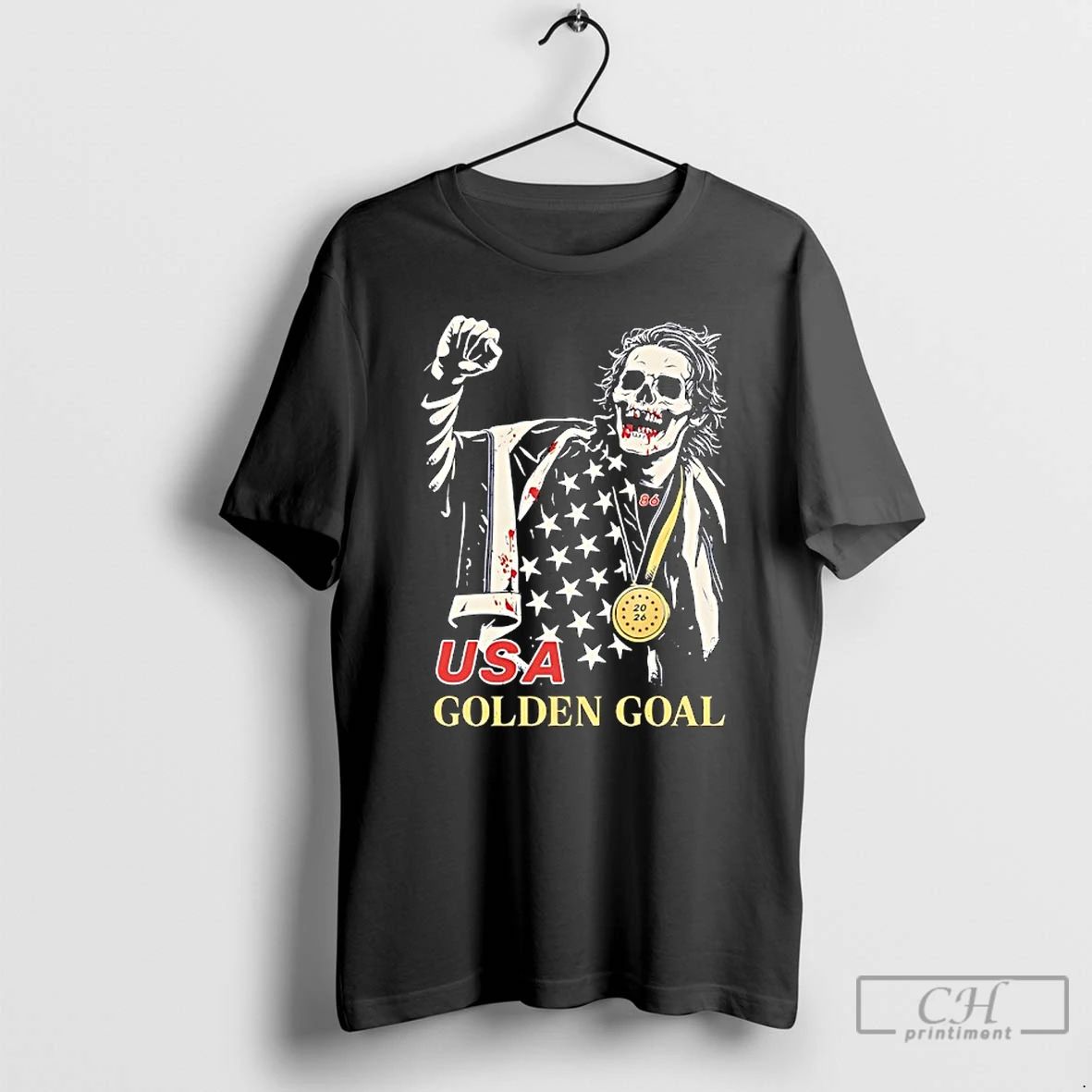 Classic Jack Hughes Skelton Usa Golden Goal - Adult & Kids T-Shirts, Sweatshirts & Hoodies apparel design preview 1