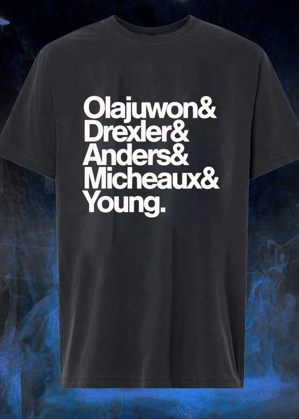 Basketball Legends Olajuwon Drexler Anders Micheaux - Adult & Kids T-Shirts, Sweatshirts & Hoodies apparel design preview 1