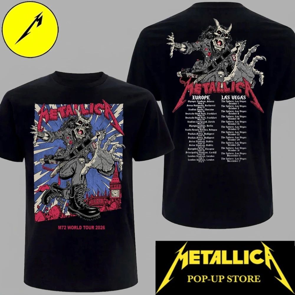 Premium Metallica London 2026 Double-Sided Print Puis - Adult & Kids T-Shirts, Sweatshirts & Hoodies apparel design preview 1