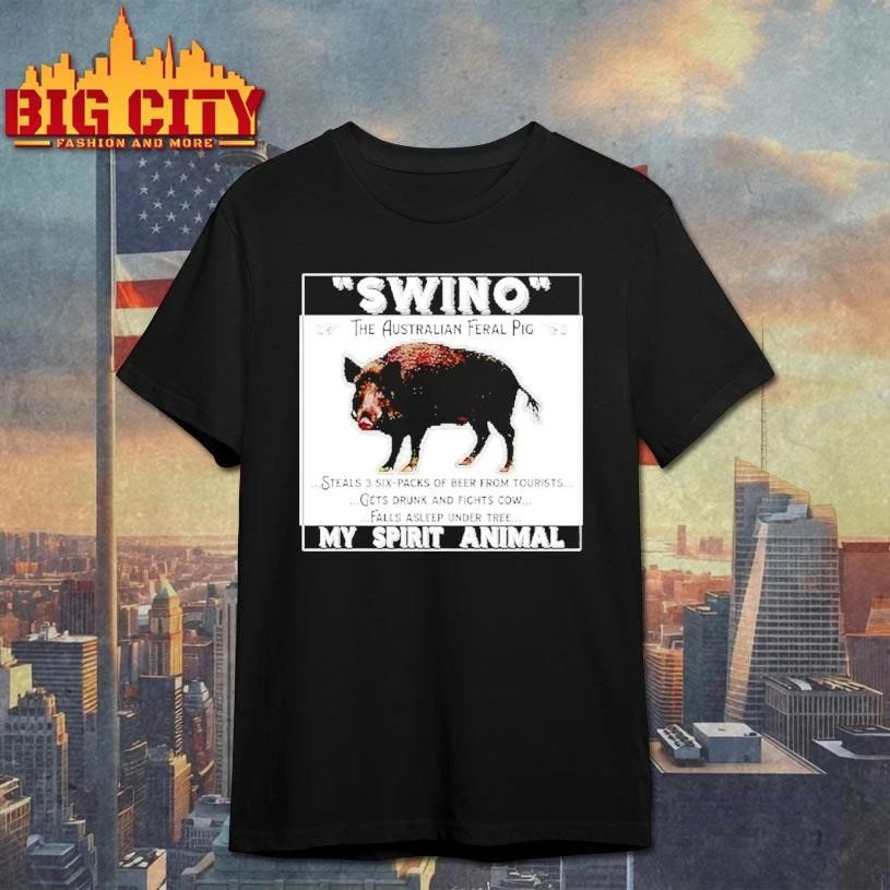 Swino The Australian Feral Pig My Spirit Animal - Adult & Kids T-Shirts, Sweatshirts & Hoodies apparel design preview 1