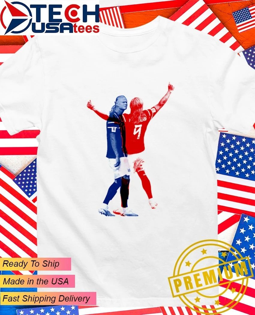 Erling Haaland Norway double exposure art - Adult & Kids T-Shirts, Sweatshirts & Hoodies apparel design preview 1