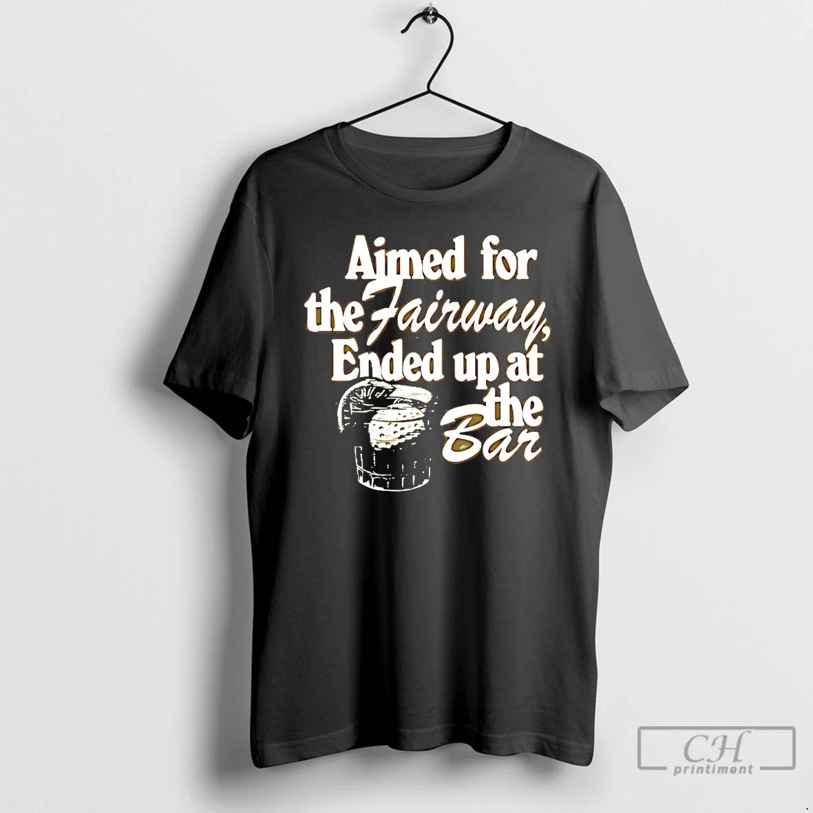 Classic Aimed For The Fairway Ended Up At Bar - Adult & Kids T-Shirts, Sweatshirts & Hoodies apparel design preview 1