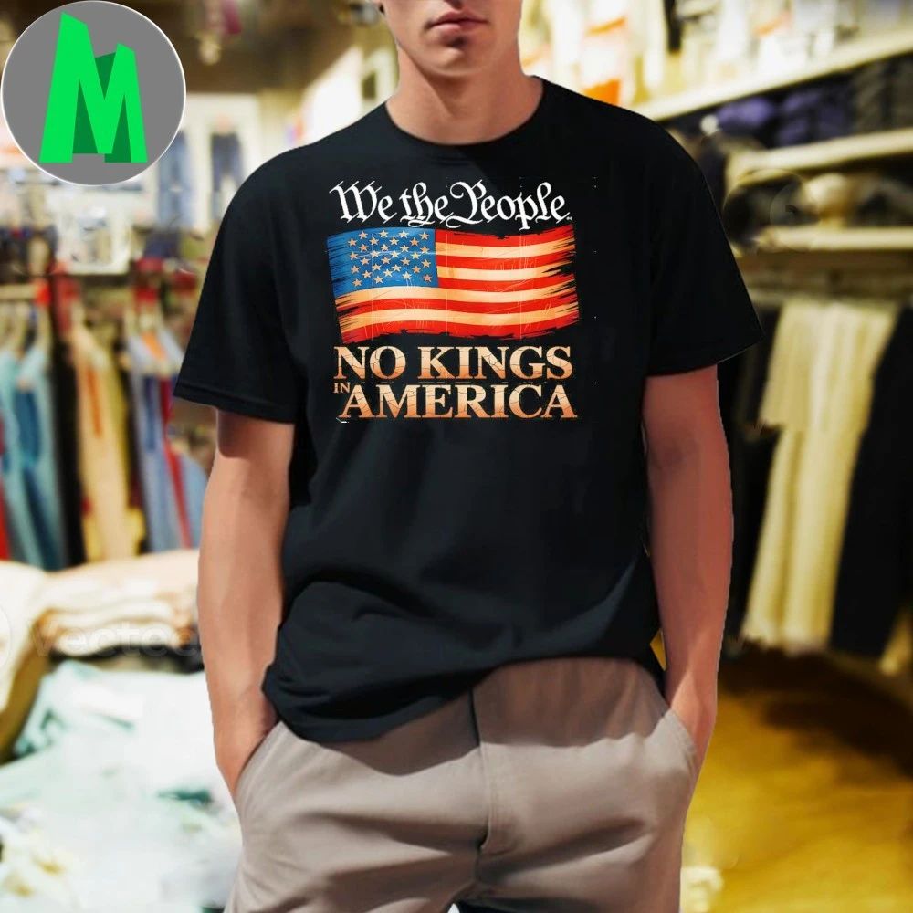 No Kings in America US Flag - Adult & Kids T-Shirts, Sweatshirts & Hoodies apparel design preview 1