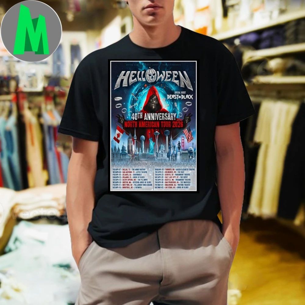 Helloween 40th Anniversary North American Tour 2026 - Adult & Kids T-Shirts, Sweatshirts & Hoodies apparel design preview 1