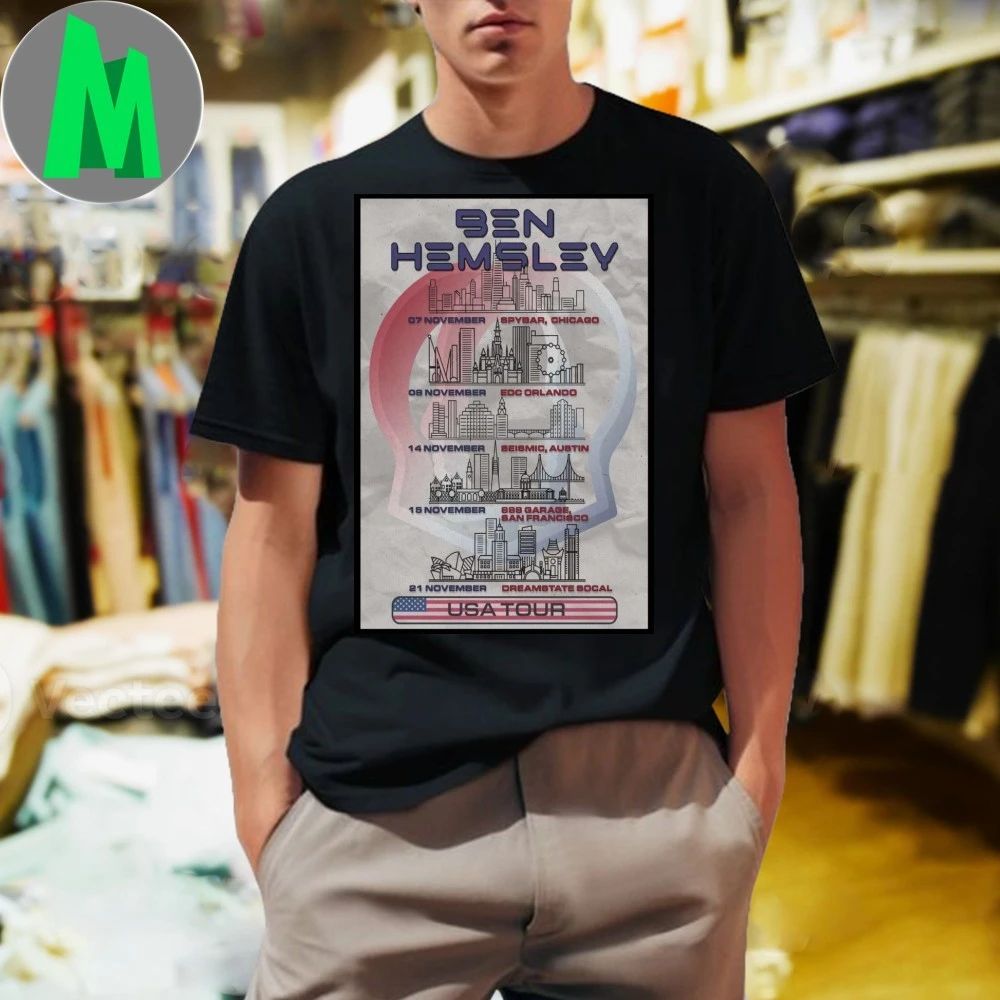 Ben Hemsley American Tour Poster 2025 - Adult & Kids T-Shirts, Sweatshirts & Hoodies apparel design preview 1