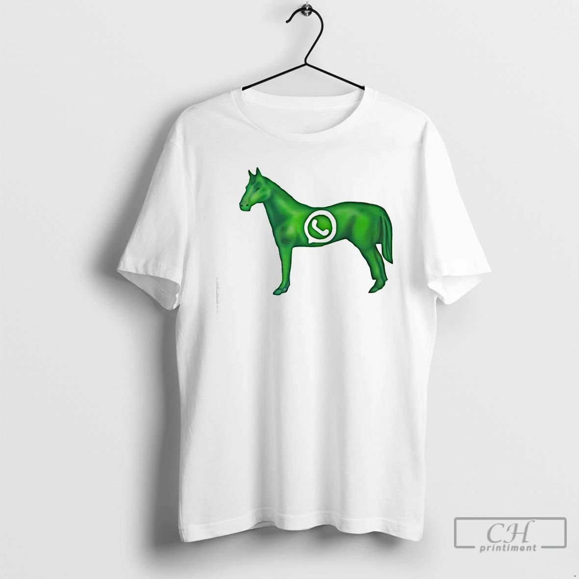 Classic Green Horse Calling Shape Whatsapp Logo - Adult & Kids T-Shirts, Sweatshirts & Hoodies apparel design preview 1