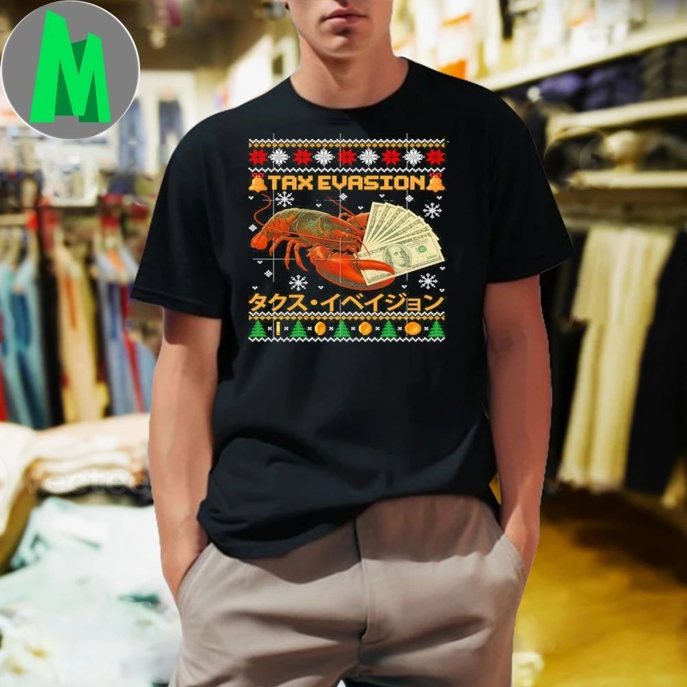 Tax Evasion Lobster Funny Sarcasm Meme Ugly Sweater - Adult & Kids T-Shirts, Sweatshirts & Hoodies apparel design preview 1