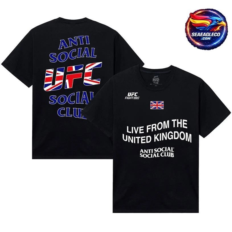 Anti Social Club x UFC Unisex UK Fight Night 2026 Two - Adult & Kids T-Shirts, Sweatshirts & Hoodies apparel design preview 1