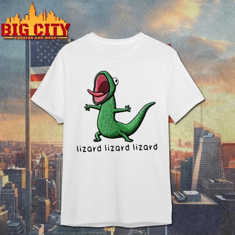 Screaming Green Lizard Embroidery Style Funny - Adult & Kids T-Shirts, Sweatshirts & Hoodies apparel design preview 1