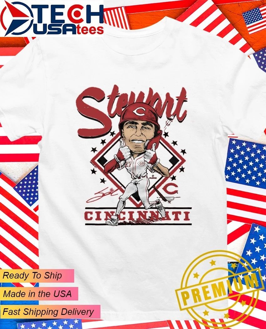Cincinnati Reds Sal Stewart caricature signature - Adult & Kids T-Shirts, Sweatshirts & Hoodies apparel design preview 1
