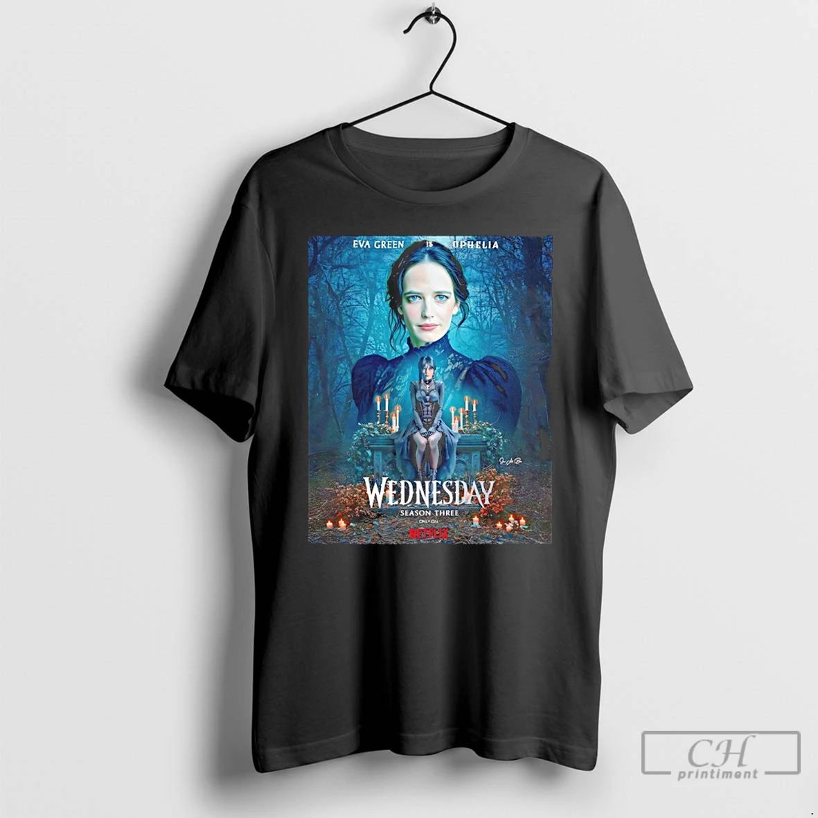 Classic Wednesday Season 3 Eva Green As Ophelia Fan - Adult & Kids T-Shirts, Sweatshirts & Hoodies apparel design preview 1