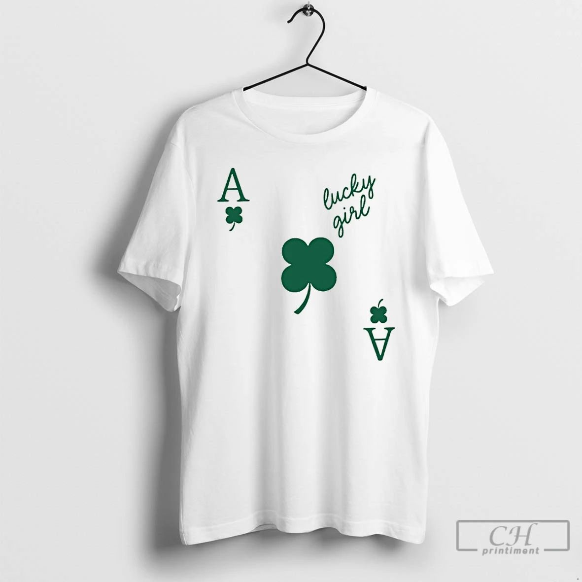 Classic Lucky Girl Clover Ace Four Leaf - Adult & Kids T-Shirts, Sweatshirts & Hoodies apparel design preview 1