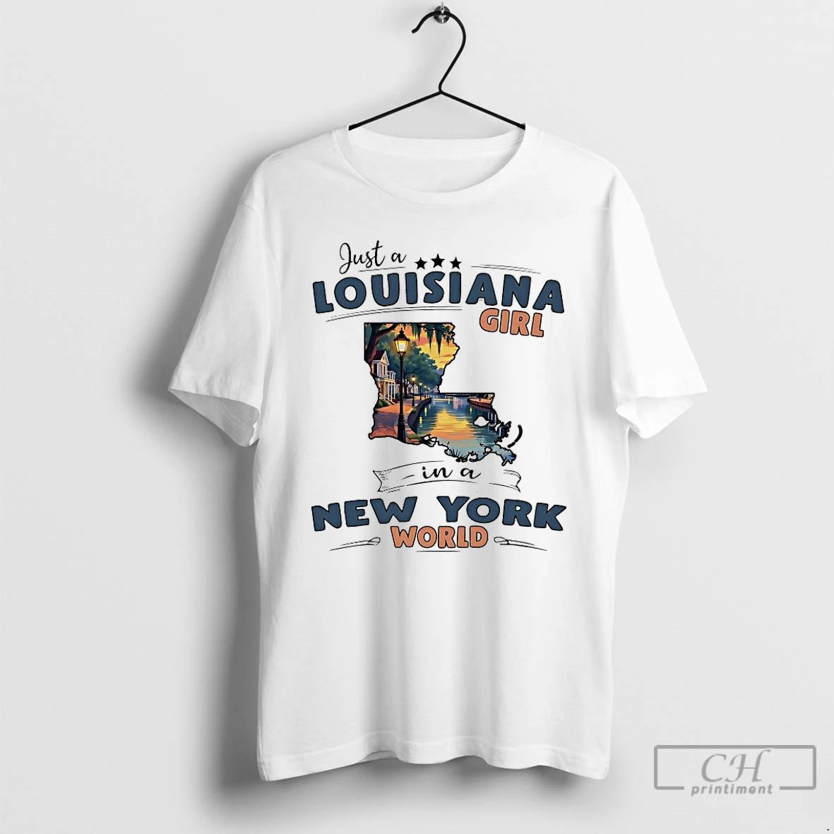 Classic Just A Louisiana Girl In New York World - Adult & Kids T-Shirts, Sweatshirts & Hoodies apparel design preview 1