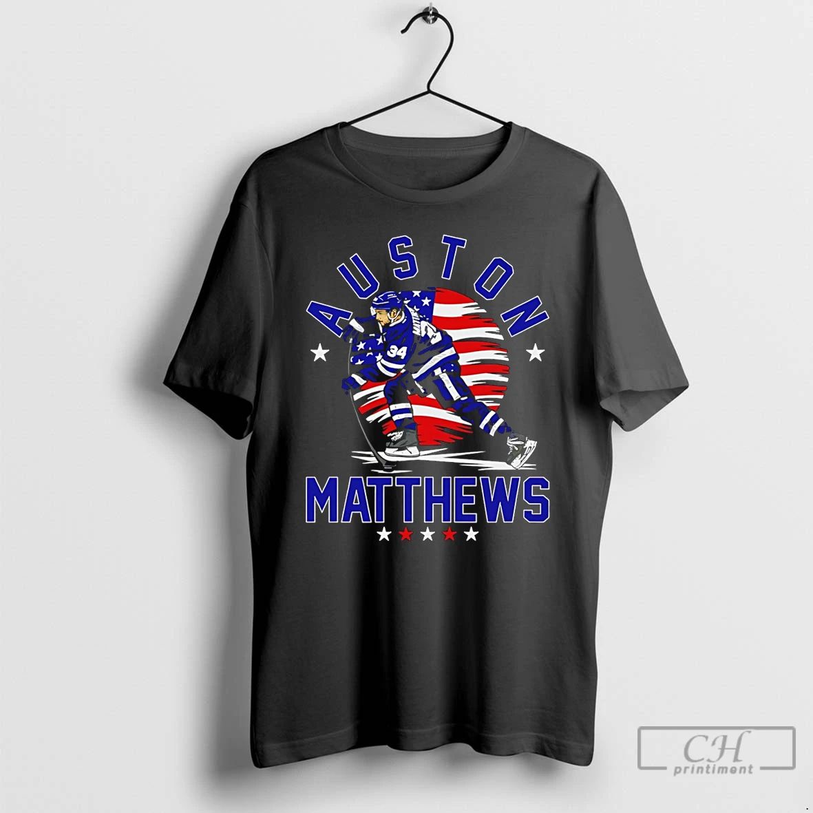 Classic Auston Matthews Toronto Maple Leafs Usa Flag - Adult & Kids T-Shirts, Sweatshirts & Hoodies apparel design preview 1