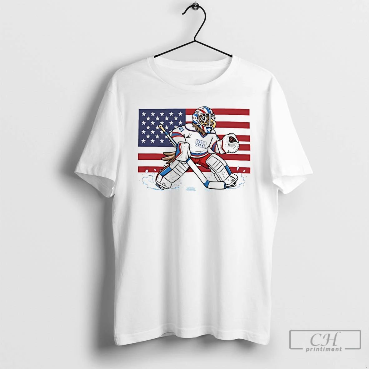 Classic Usa Eagle Hockey Goalie Patriotic American - Adult & Kids T-Shirts, Sweatshirts & Hoodies apparel design preview 1
