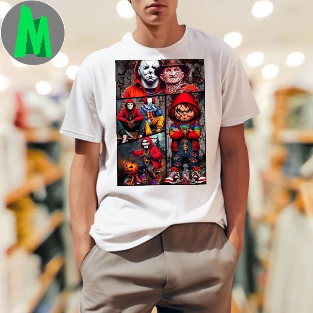Horror Movie Iconic Figures Halloween 2025 - Adult & Kids T-Shirts, Sweatshirts & Hoodies apparel design preview 1