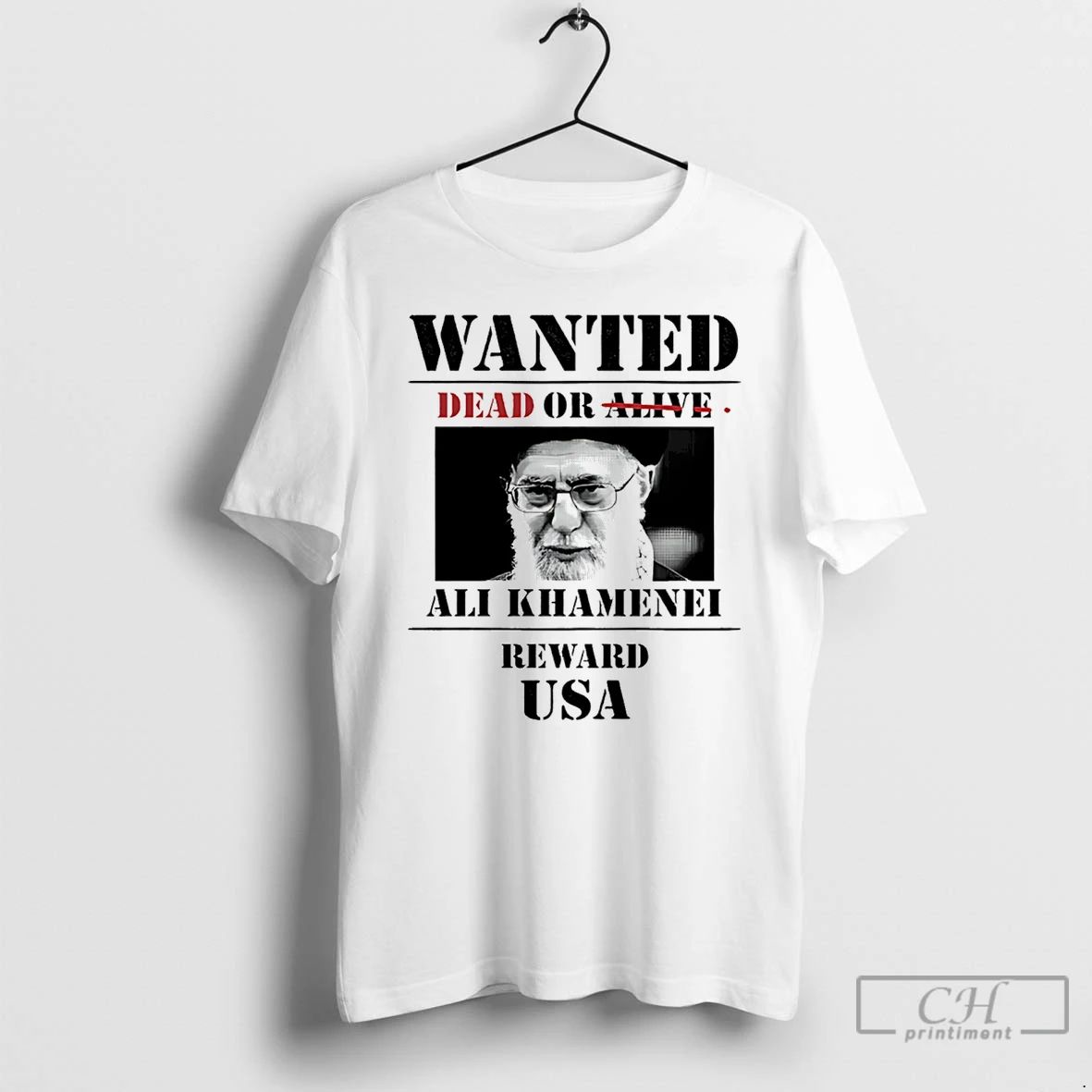 Classic Ali Khamenei Wanted Dead Or Alive Reward Usa - Adult & Kids T-Shirts, Sweatshirts & Hoodies apparel design preview 1