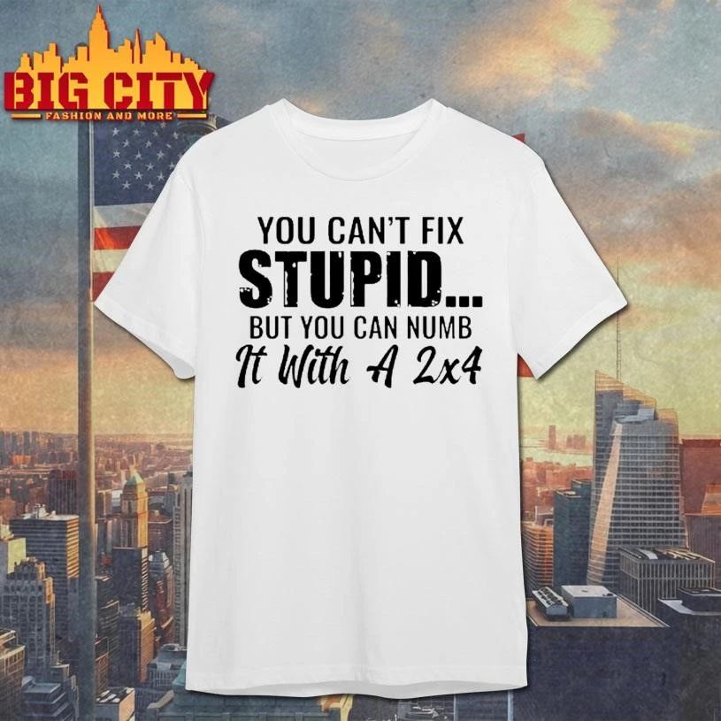 You Cant Fix Stupid But Can Numb It With A 2×4 - Adult & Kids T-Shirts, Sweatshirts & Hoodies apparel design preview 1