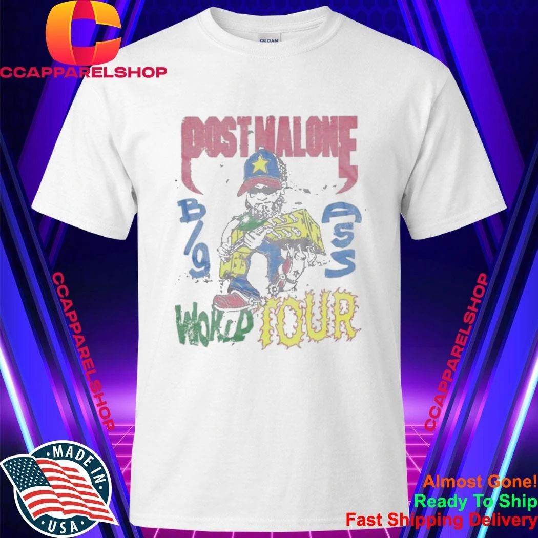 Post Malone Big Ass World Tour Illustrated - Adult & Kids T-Shirts, Sweatshirts & Hoodies apparel design preview 1