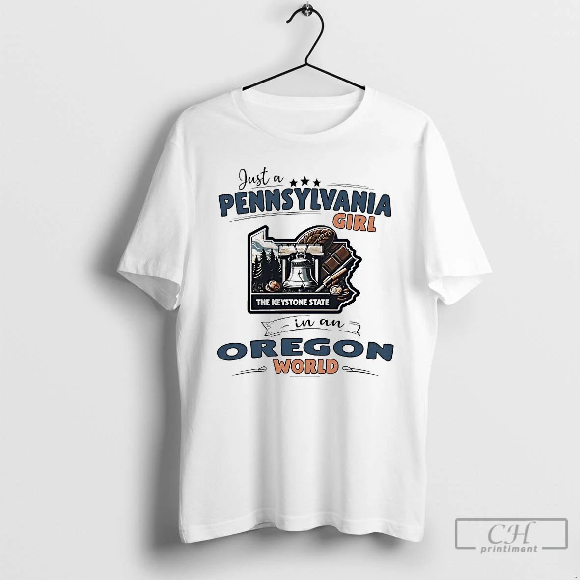 Classic Just A Pennsylvania Girl In An Oregon World - Adult & Kids T-Shirts, Sweatshirts & Hoodies apparel design preview 1
