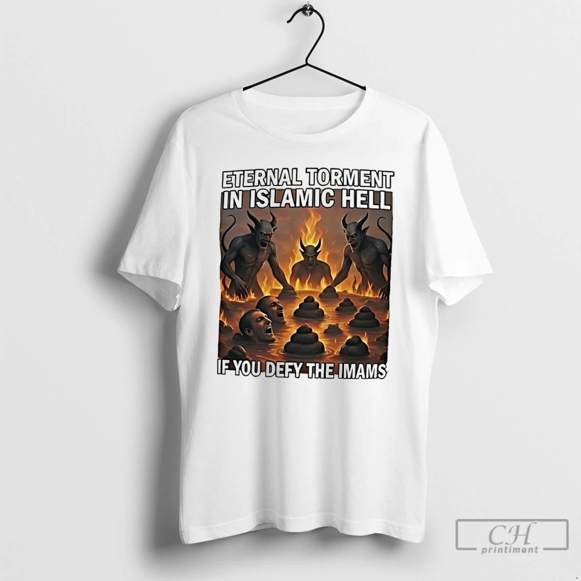 Classic Eternal Torment In Islamic Hell If You Defy - Adult & Kids T-Shirts, Sweatshirts & Hoodies apparel design preview 1