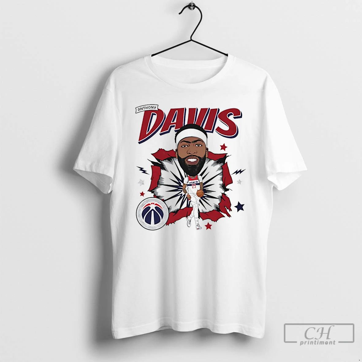 Classic Anthony Davis Washington Wizards Caricature - Adult & Kids T-Shirts, Sweatshirts & Hoodies apparel design preview 1