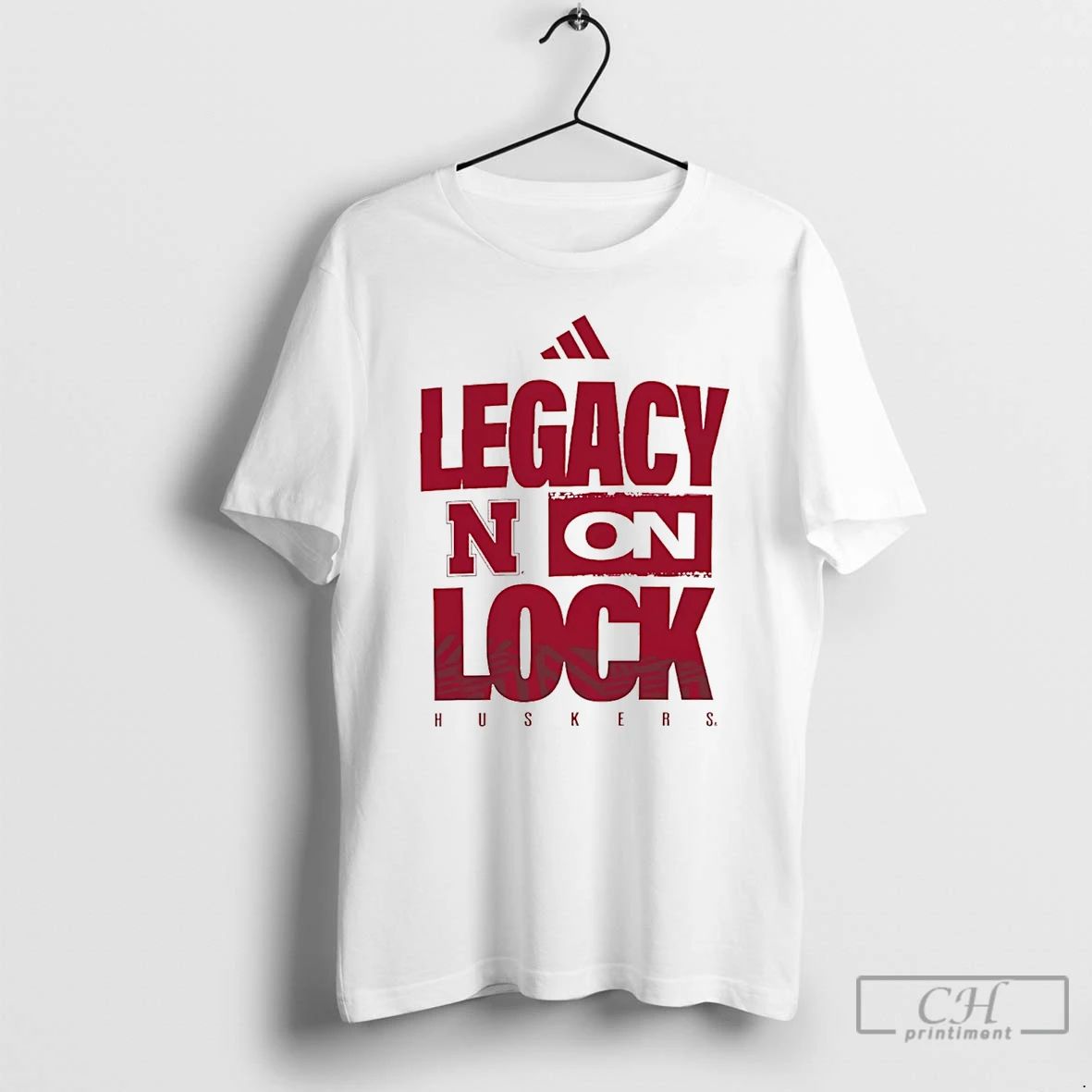 Classic Nebraska Cornhuskers Legacy On Lock Logo - Adult & Kids T-Shirts, Sweatshirts & Hoodies apparel design preview 1