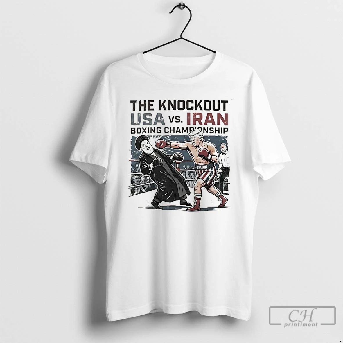 Classic Usa Vs Iran Boxing Championship Trump - Adult & Kids T-Shirts, Sweatshirts & Hoodies apparel design preview 1