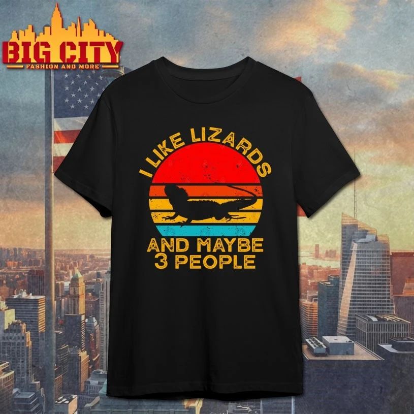I Like Lizards and Maybe 3 People vintage - Adult & Kids T-Shirts, Sweatshirts & Hoodies apparel design preview 1