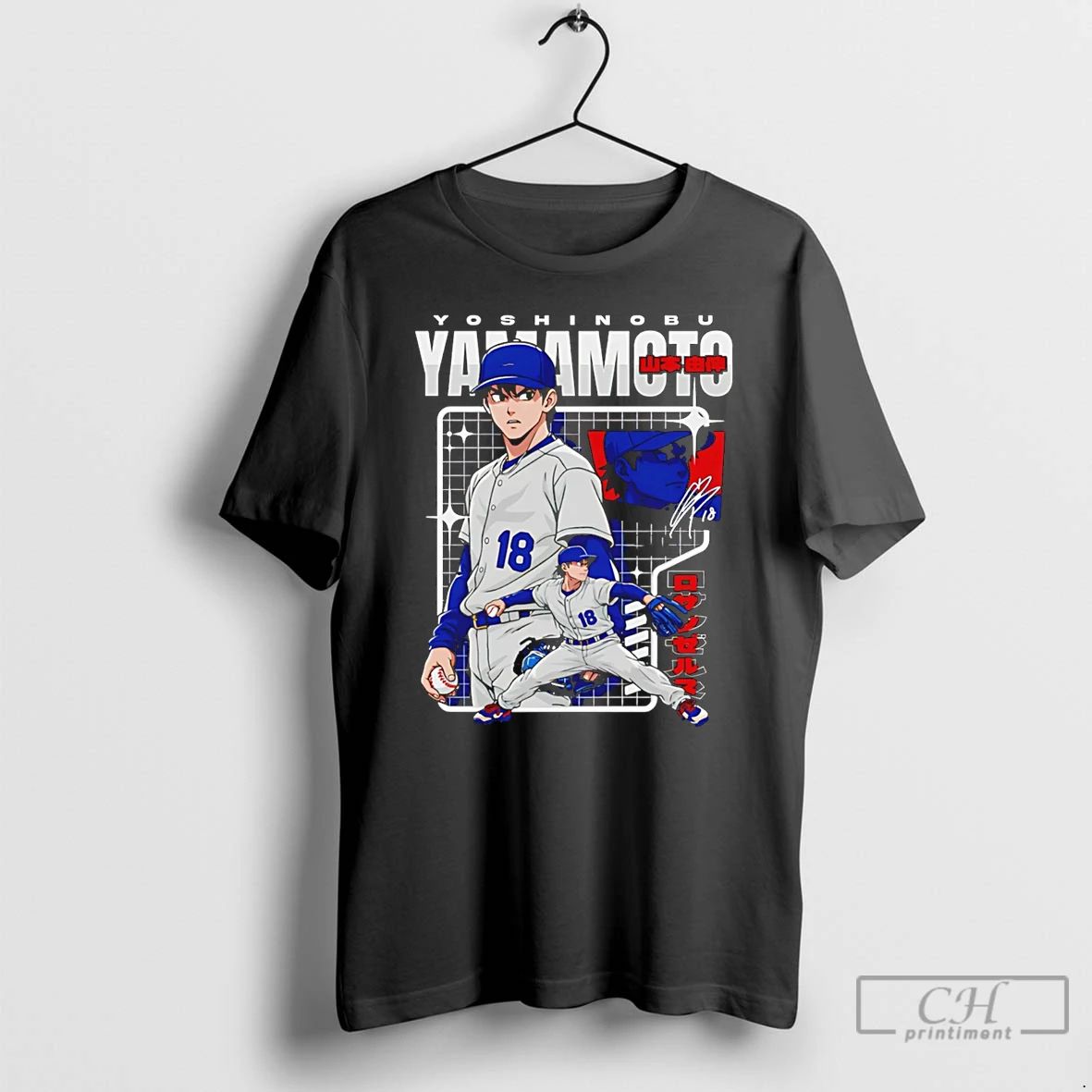 Classic Yoshinobu Yamamoto Los Angeles Dodgers Anime - Adult & Kids T-Shirts, Sweatshirts & Hoodies apparel design preview 1
