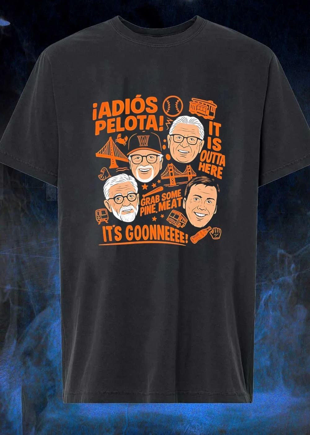 Adios Pelota It Is Outta Here Grab Some Pine Meat Its - Adult & Kids T-Shirts, Sweatshirts & Hoodies apparel design preview 1