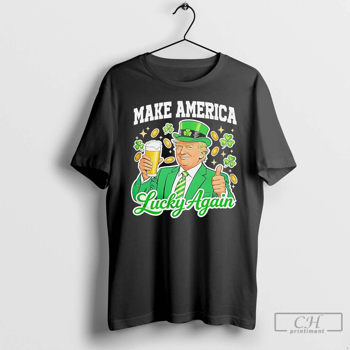 Classic Make America Lucky Again Trump Beer St - Adult & Kids T-Shirts, Sweatshirts & Hoodies apparel design preview 1