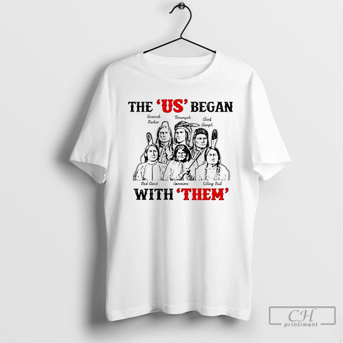 Classic The Us Began With Them Native - Adult & Kids T-Shirts, Sweatshirts & Hoodies apparel design preview 1