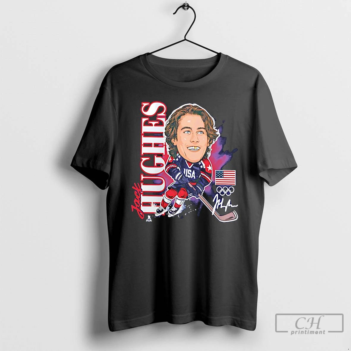 Classic Jack Hughes Us Mens Olympic Hockey Gold Medal - Adult & Kids T-Shirts, Sweatshirts & Hoodies apparel design preview 1