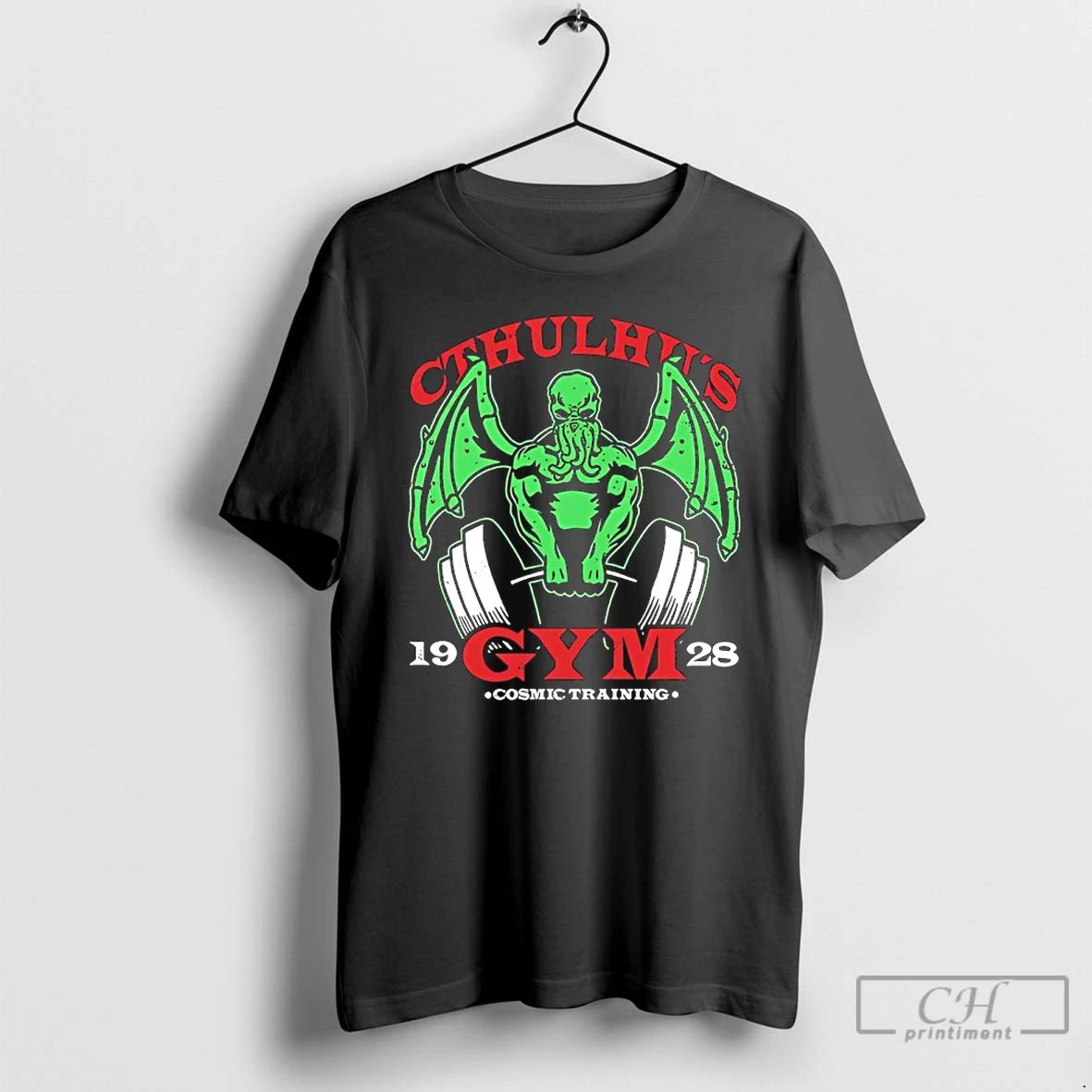 Classic Cthulhu Gym Cosmic Training Academy 1928 - Adult & Kids T-Shirts, Sweatshirts & Hoodies apparel design preview 1