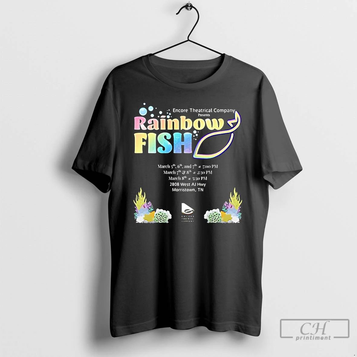 Classic Rainbow Fish Cast - Adult & Kids T-Shirts, Sweatshirts & Hoodies apparel design preview 1