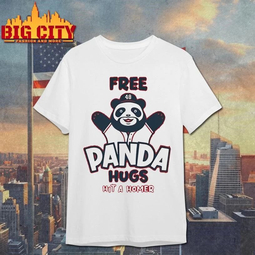 Ronald Acuna Jr Free Panda Hug Hit A Homer - Adult & Kids T-Shirts, Sweatshirts & Hoodies apparel design preview 1