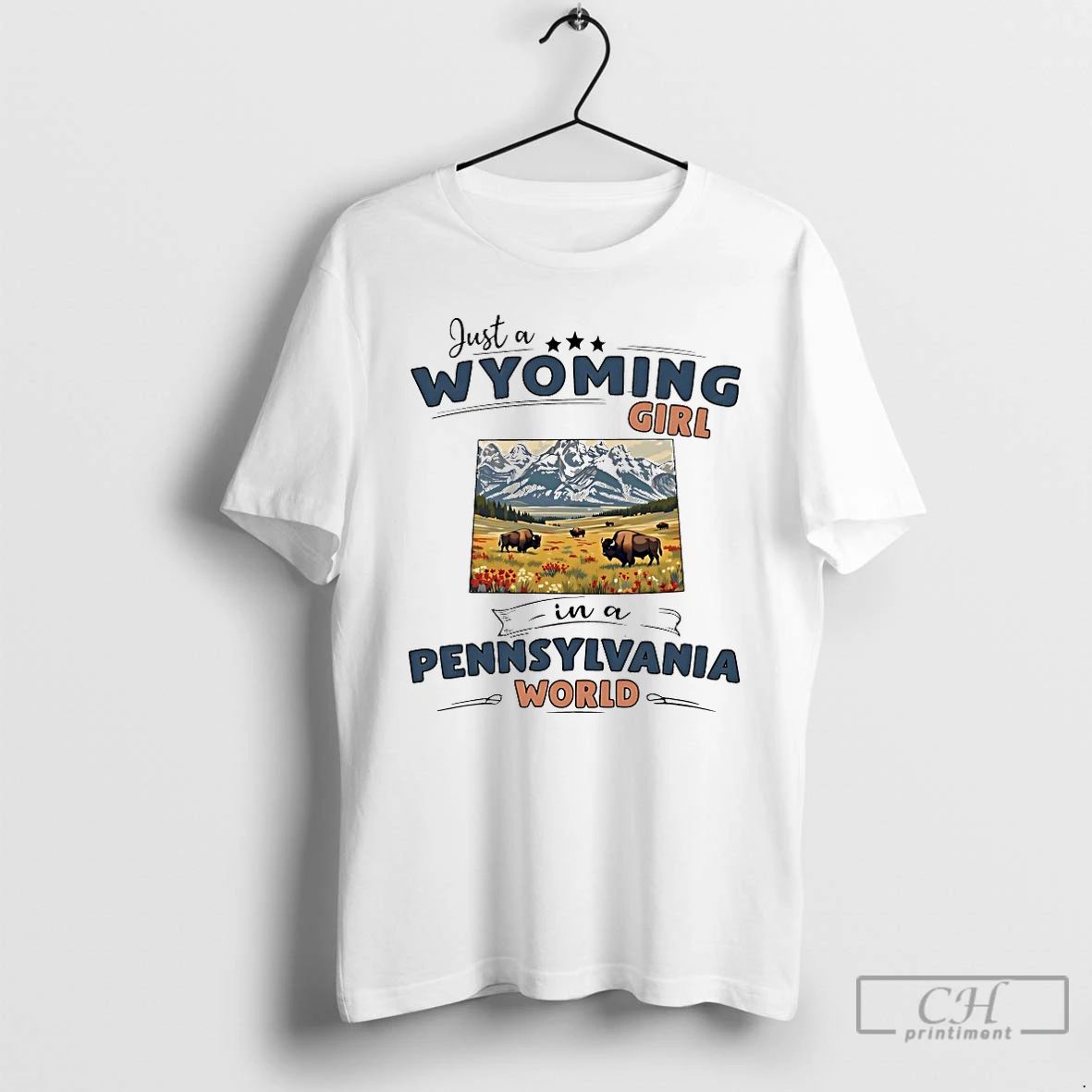 Classic Just A Wyoming Girl In Pennsylvania World - Adult & Kids T-Shirts, Sweatshirts & Hoodies apparel design preview 1