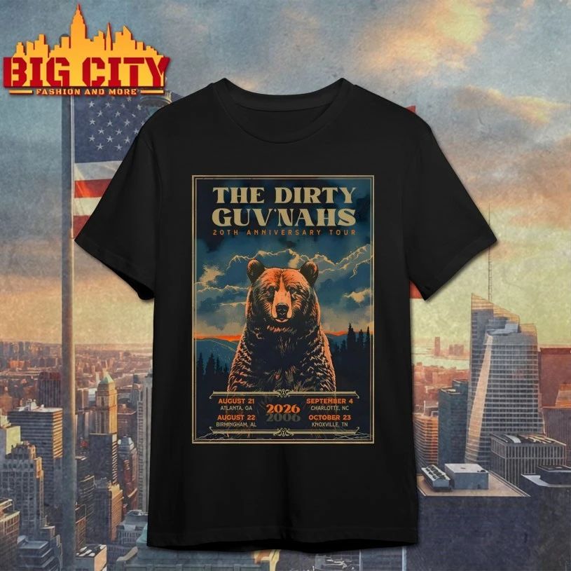 The Dirty Guv'nahs 20th Anniversary 2026 Shows Poster - Adult & Kids T-Shirts, Sweatshirts & Hoodies apparel design preview 1