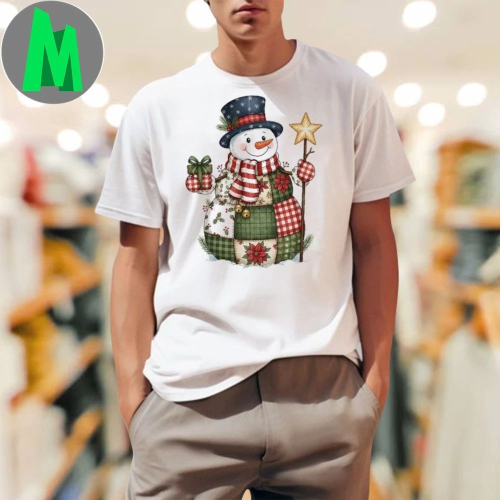 Patchwork Snow Christmas - Adult & Kids T-Shirts, Sweatshirts & Hoodies apparel design preview 1