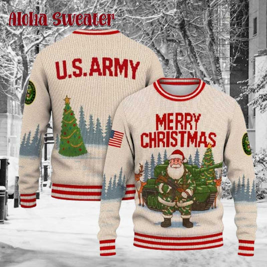Us Army Merry Christmas Ugly Christmas Sweater - Holiday Gift product image