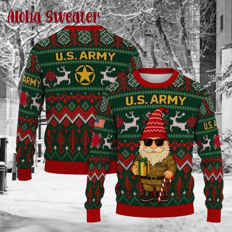 Us Army Merry Christmas Ugly Christmas Sweater - Holiday Gift product image 2
